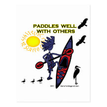 Kayak Paddles Well With Others II Post Cards