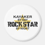 Kayaker Rock Star by Night Fridge Magnets