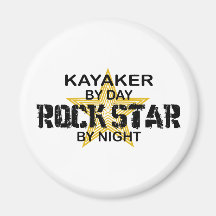 Kayaker Rock Star by Night Fridge Magnets