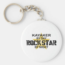 Kayaker Rock Star by Night Key Chains