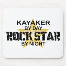 Kayaker Rock Star by Night Mouse Pads