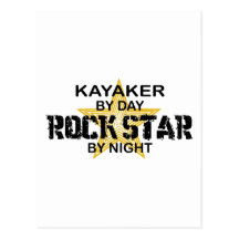 Kayaker Rock Star by Night Post Cards