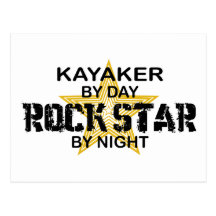Kayaker Rock Star by Night Post Cards