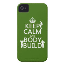 Keep Calm and Body Build (customise background) Case-Mate iPhone 4 Cases