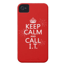 Keep Calm and Call IT (any colour) Case-Mate iPhone 4 Cases