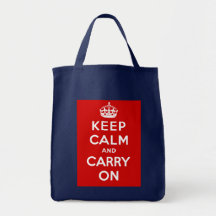 Keep Calm and Carry On British Poster on T shirts Bag