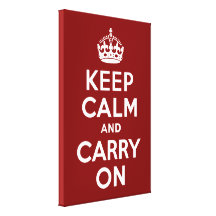 Keep Calm and Carry On Maroon Wrapped Canvas Gallery Wrap Canvas