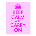 Keep Calm and Carry On Postcard