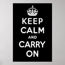 Keep Calm and Carry On Poster - Black