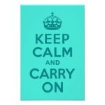 Keep Calm and Carry On Turquoise Photo