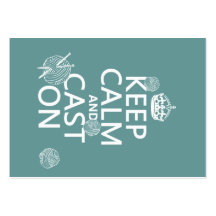 Keep Calm and Cast On - all colours Business Card Templates