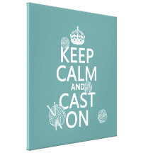 Keep Calm and Cast On - all colours Canvas Print