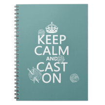 Keep Calm and Cast On - all colours Notebooks