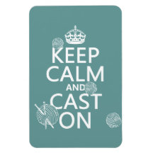 Keep Calm and Cast On - all colours Rectangle Magnet