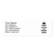 Keep calm and drink beer business card templates