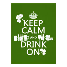 Keep Calm and Drink On (irish st patricks) Custom Invite
