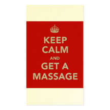keep calm and get a massage business card template