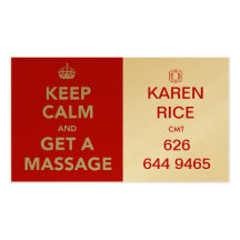keep calm and get a massage II Business Card Templates