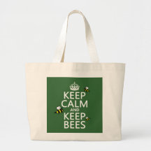 Keep Calm and Keep Bees - all colours Canvas Bags