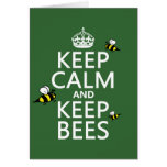 Keep Calm and Keep Bees - all colours Greeting Cards