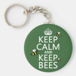 Keep Calm and Keep Bees - all colours Key Chain