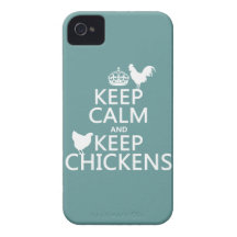 Keep Calm and Keep Chickens (any background color) iPhone 4 Case-Mate Cases