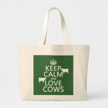 Keep Calm and Love Cows (all colours) Bag