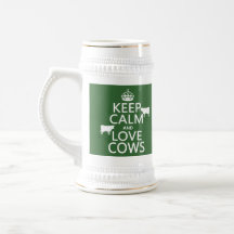 Keep Calm and Love Cows (all colours) Coffee Mugs