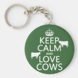 Keep Calm and Love Cows (all colours) Key Chain