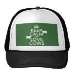 Keep Calm and Love Cows (all colours) Trucker Hats