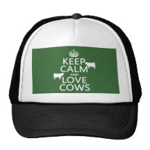 Keep Calm and Love Cows (all colours) Trucker Hats