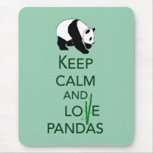 Keep Calm and Love Pandas Gift Art Print Mousemat
