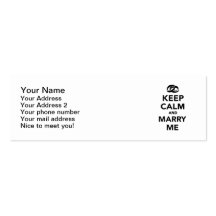 Keep calm and marry me business cards