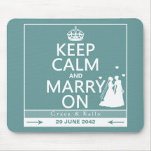 Keep Calm and Marry On Lesbian Wedding Mouse Mats