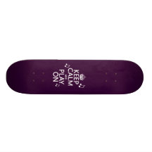Keep Calm and Play on - music notes - all colours Skateboard Deck