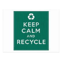 Keep Calm and Recycle Post Cards