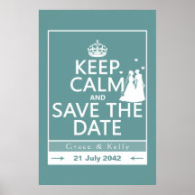 Keep Calm and Save The Date Lesbian Wedding Poster