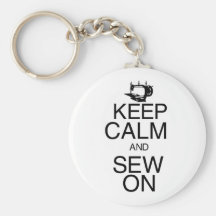 Keep Calm and Sew On Key Chain