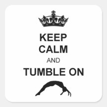 Keep calm and tumble gymnast stickers