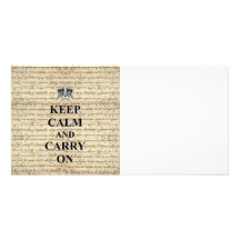 Keep Calm & Carry On Custom Photo Card