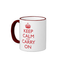 Keep Calm & Carry On Fire Engine Red Text Coffee Mug