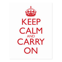 Keep Calm & Carry On Fire Engine Red Text Post Cards