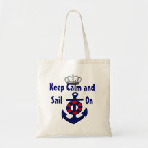 Keep Calm Carry On Sailing Style Tote Bag