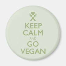 Keep Calm Go Vegan Fridge Magnet