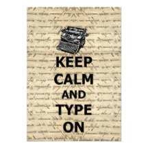 Keep calm & type on invitation