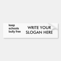 keep schools bully free bumper sticker