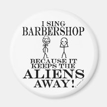 Keeps Aliens Away Barbershop Refrigerator Magnet