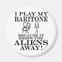 Keeps Aliens Away Baritone Refrigerator Magnet