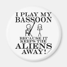 Keeps Aliens Away Bassoon Refrigerator Magnet