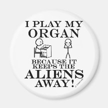 Keeps Aliens Away Organ Fridge Magnets